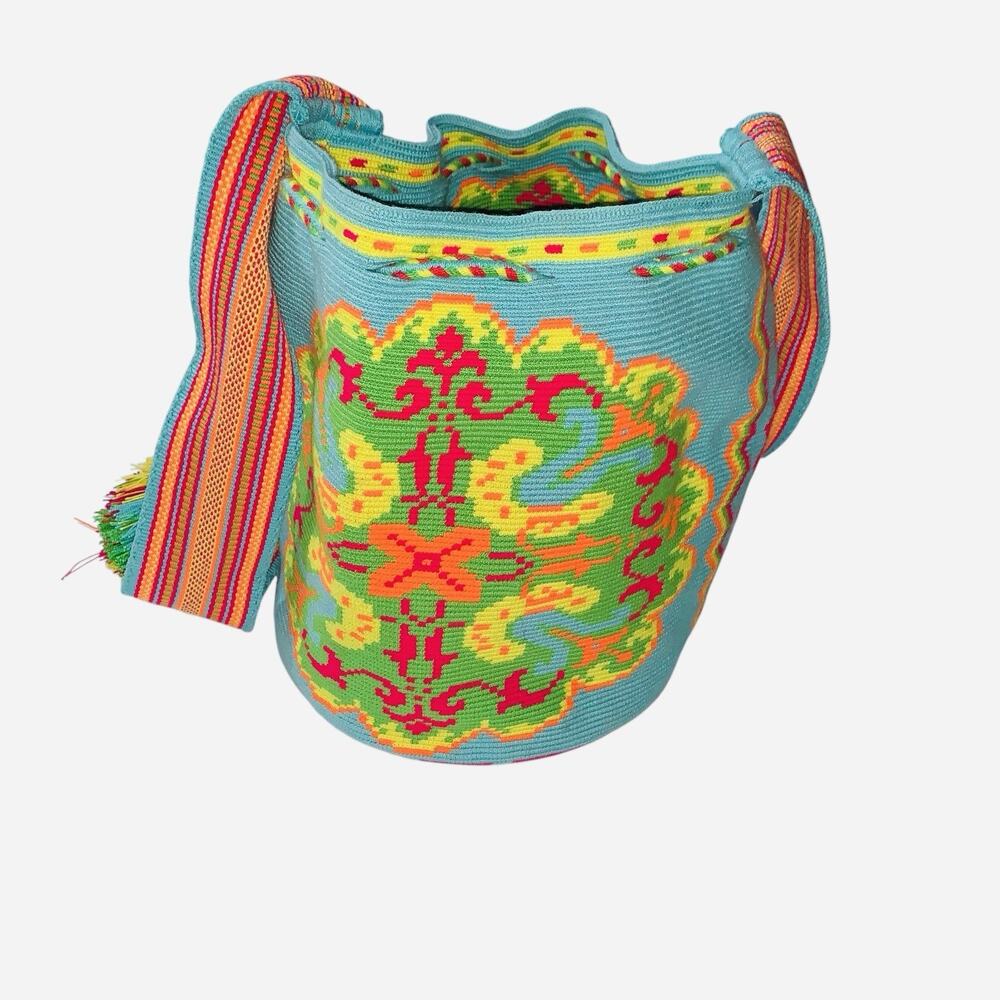 Wayuu Tribe Mochila Bucket Boho Bag large - Picture 2 of 7